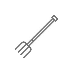 Pitchfork, fork line icon.