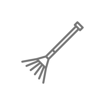 recommend clip art: Rake line icon.