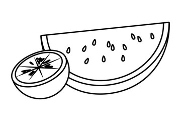 delcious fresh fruits cartoon