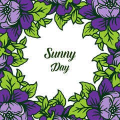 Vector illustration ornate sunny day with flower frame style
