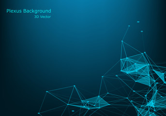 Abstract technology background. Science background. Big data. Background vector. Plexus effect. Network connection structure. Vector illustration.