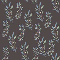 Texture with flowers and plants. Floral ornament. Original flowers pattern.