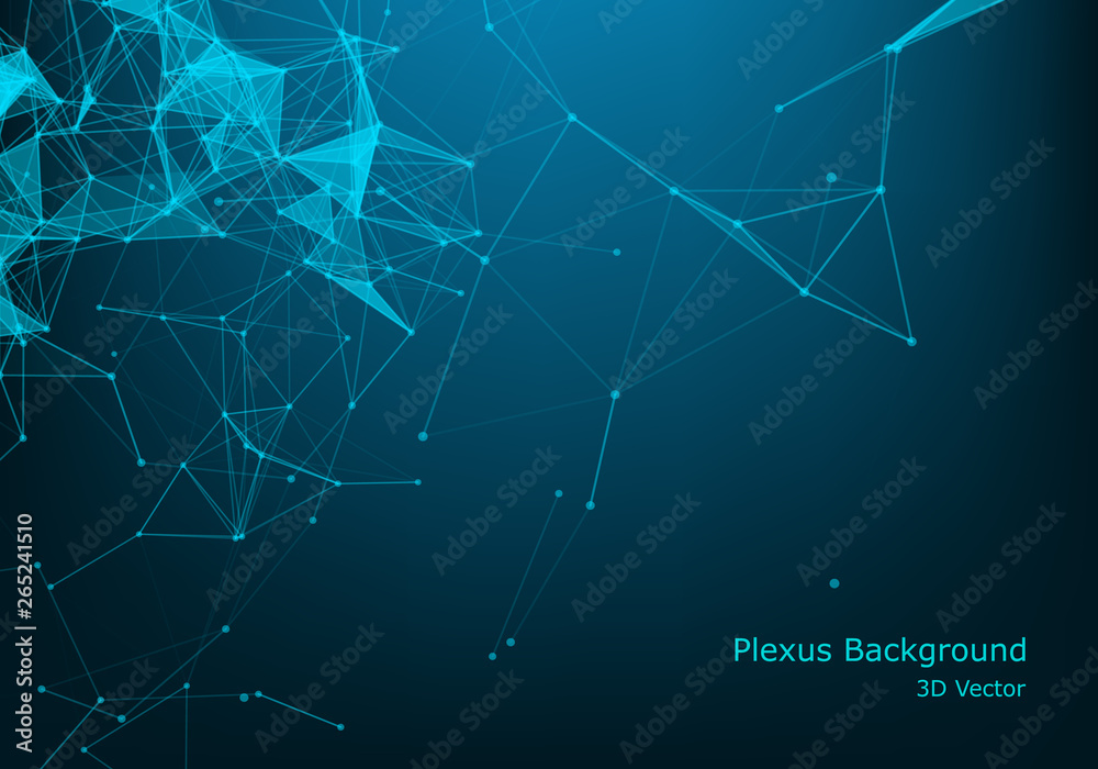 Wall mural big data complex. graphic abstract background communication. perspective backdrop of depth. minimal 