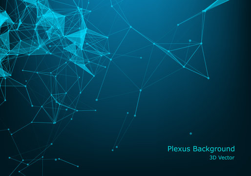 Big data complex. Graphic abstract background communication. Perspective backdrop of depth. Minimal array with compounds lines and dots. Digital data visualization. Vector illustration Big data