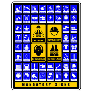 set of icons, mandatory signs