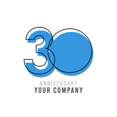 30 Year Anniversary Vector Template Design Illustration