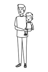 young father with son characters