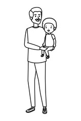 young father with son characters