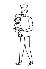 young father with son characters