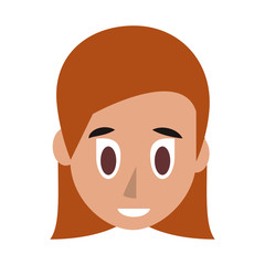 Young woman face cartoon