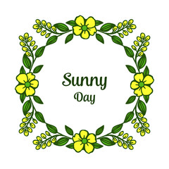 Vector illustration beautiful flower frame for ornate sunny day