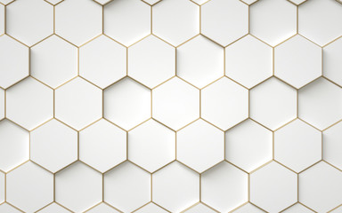 Abstract 3d hexagons background design, 3d rendering,conceptual image.
