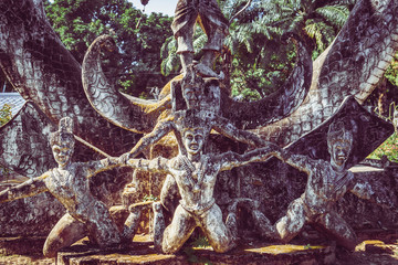 Temple, Vientiane, Laos.
