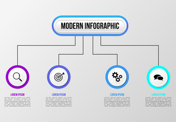 Vector Infographics Elements Template Design . Business Data Visualization Timeline with Marketing Icons most useful can be used for presentation, diagrams, annual reports, workflow layout