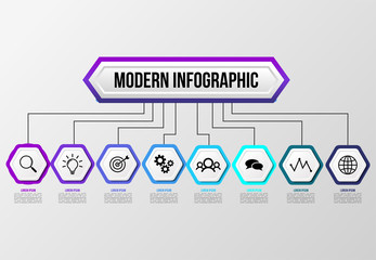 Vector Infographics Elements Template Design . Business Data Visualization Timeline with Marketing Icons most useful can be used for presentation, diagrams, annual reports, workflow layout