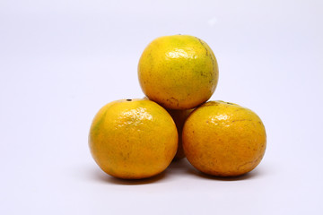 orange organic fruit on white background