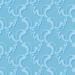 Abstract vector elements on blue pattern. Vintage seamless design for fabric, web, wallpaper, wrapping paper etc.