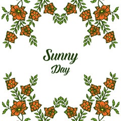 Vector illustration drawing sunny day with flower frame style