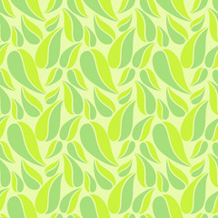 Fototapeta premium Flat vector seamless patterns with simple leaves on colored background for textile, prints, wallpaper, wrapping, web etc.