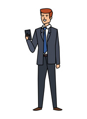 elegant businessman calling with smartphone