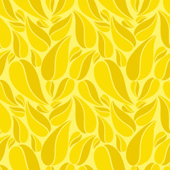 Fototapeta na wymiar Flat vector seamless patterns with simple leaves on colored background for textile, prints, wallpaper, wrapping, web etc.