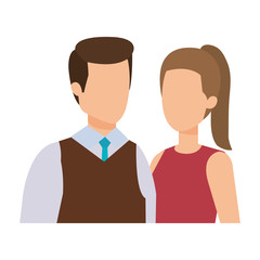 Fototapeta premium business couple avatars characters