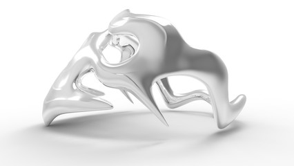 platinum ring in the form of skull