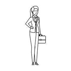 elegant businesswoman with portfolio