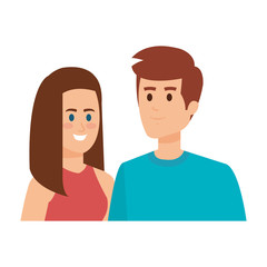 Obraz premium young couple avatars characters