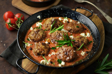Meatballs with herbs and sauce