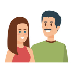 Fototapeta premium young couple avatars characters