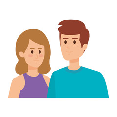 Obraz premium young couple avatars characters