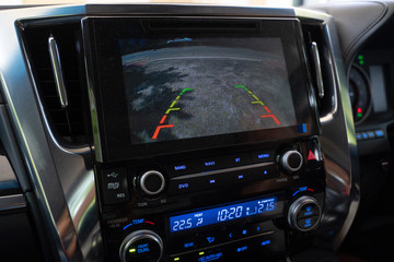 Car rear view system monitor reverse video camera.