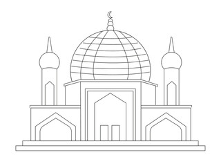 handrawn mosque building
