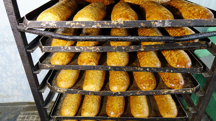 Fresh bread at the bakery.