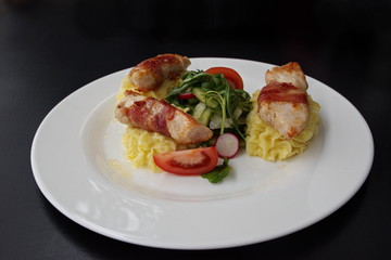 High angle view of the colorful food
