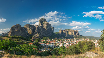 Kalambaka town and Meteora mountains, Greece