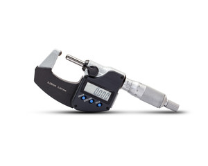 Ball-Anvil digital micrometer  0-25mm. isolated on white background.