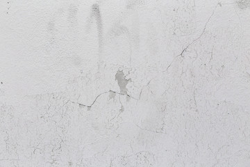 white wall with cracks, Grungy cracked white wall paint peeling off