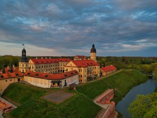 Aerial view of Nesvizh Castle, Minsk Region, Belarus