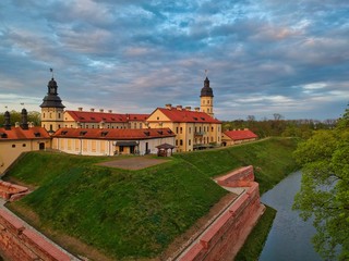 Fototapeta Aerial view of Nesvizh Castle, Minsk Region, Belarus obraz