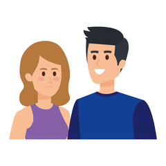 Fototapeta premium young couple avatars characters