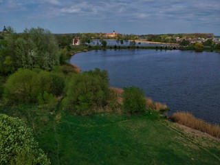 Aerial view of Nesvizh in Minsk region of Belarus