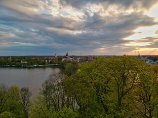 Obraz premium Aerial view of Nesvizh in Minsk region of Belarus