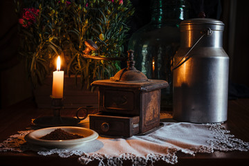 Still life of a coffee grinder