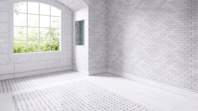 Renovation of an old building bathroom 03 - 3d visualization (4k UHD loopable)