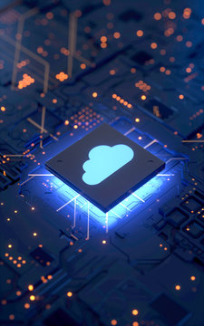 Cloud computing and network security concept, 3d rendering,conceptual image.