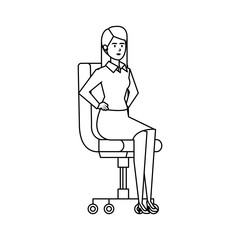 elegant businesswoman sitting in office chair