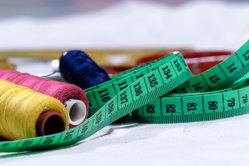 spools of thread on white background