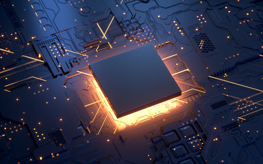 Central Computer Processors CPU concept. 3d rendering,conceptual image.